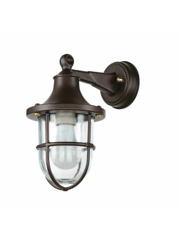 Licht-Erlebnisse Außen Wandlampe (B)14 x (H)27 cm in Rostbraun Antik