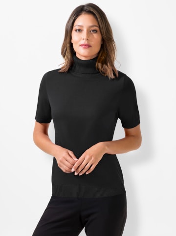 creation L Kurzarmpullover in schwarz