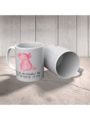 Mr. & Mrs. Panda Kindertasse Axolotl null mit Spruch in Grau Pastell