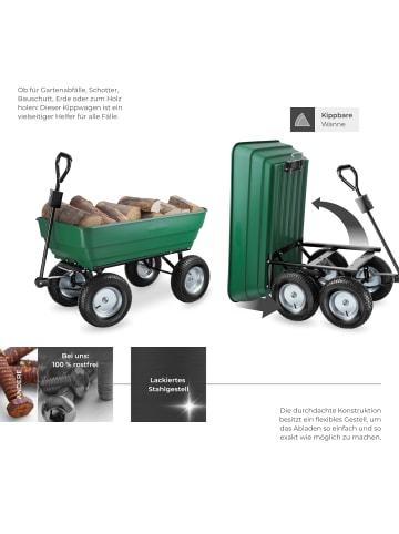 tectake Handwagen Tummi mit luftgefüllten Reifen Belastbarkeit 300kg