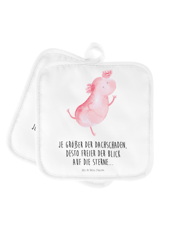 Mr. & Mrs. Panda Topfuntersetzer Axolotl Tanzen mit Spruch in Weiß