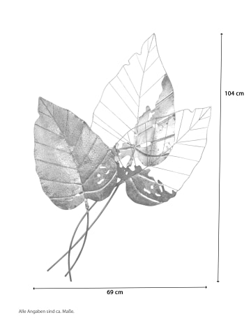 möbel-direkt Wanddekoration "Blätter" Simon in goldfarben lackiert