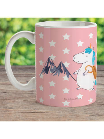 Mr. & Mrs. Panda Kindertasse Einhorn Bergsteiger ohne Spruch in Rot Pastell