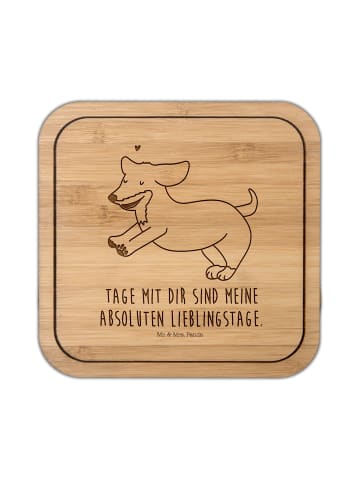 Mr. & Mrs. Panda Tischschoner Hund Dackel mit Spruch in Transparent