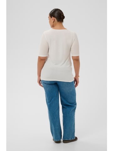 KAFFE curve T-Shirt kurzarm KCamia Tight fit in Chalk