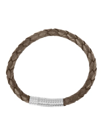 Adeliás Unisex Armband – Armreif aus Leder 21 cm in braun