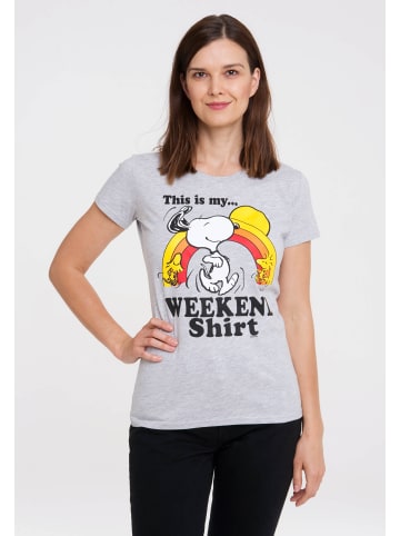 Logoshirt T-Shirt Peanuts - Snoopy & Woodstock - Weekend in grau-meliert