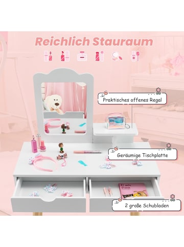 COSTWAY Schminktisch Set 2 in 1 in Weiß