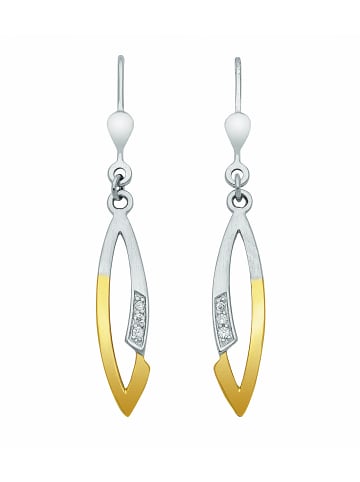 Adeliás Damen 925 Silber Ohrringe / Ohrhänger mit Zirkonia in silber