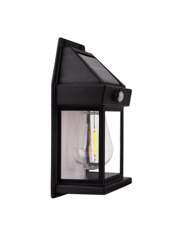 näve LED Solarleuchte "MIRA" in schwarz - (L)12 cm x (B)5.8 cm x (H)17 cm