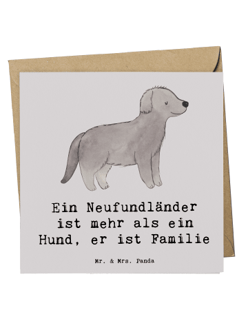 Mr. & Mrs. Panda Deluxe Karte Neufundländer Familie mit Spruch in Grau Pastell