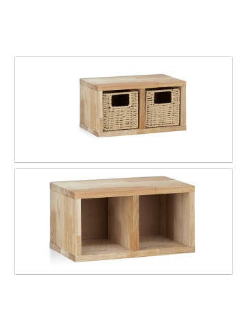relaxdays 4x Wandregal in Natur - (B)31 x (H)16 x (T)18 cm