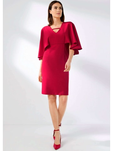Alba Moda Kleid in Capeoptik und Zierband in Ausschnitt in rot