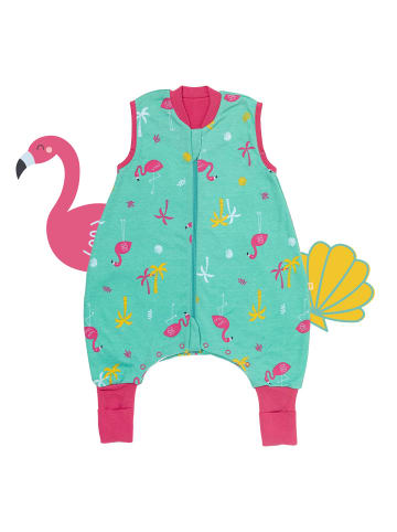 Schlummersack Bio Schlafsack mit Füßen und umklappbaren Bündchen 1.0 TOG in Pink