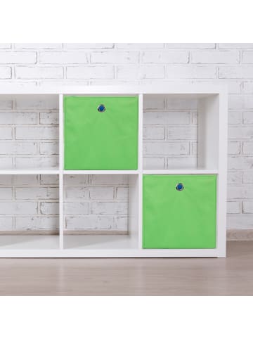 relaxdays 12x Aufbewahrungsbox in Grün - (B)30 x (H)30 x (T)30 cm