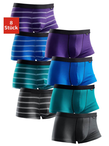 Buffalo Boxershorts in grün-gestreift-uni-grün, blau, lila, dunkelgrau