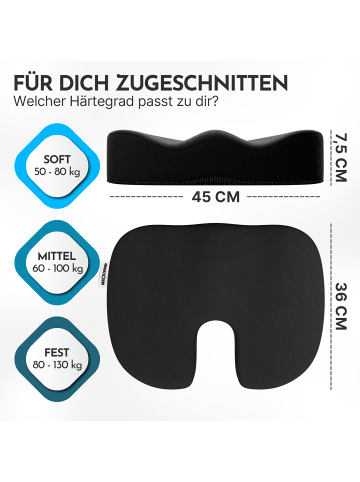 Neolymp Reisekissen "OS210" in Schwarz, 36x45 cm, 600 g