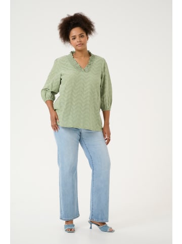 KAFFE curve Langarm-Bluse KCvitana in Oil Green