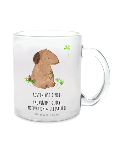 Mr. & Mrs. Panda Tee Tasse Hund Kleeblatt mit Spruch in Transparent