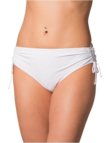 Aquarti Aquarti Damen Bikinihose mit Raffung und Schnüren in weiß