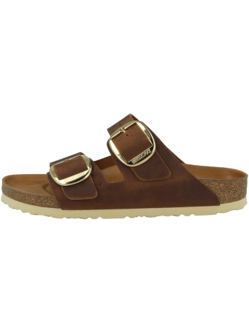 Birkenstock Sandale Arizona Big Buckle Geöltes Nubukleder Schmal in braun