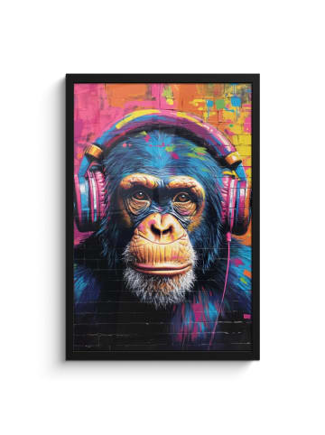 MuchoWow Poster mit Bilderrahmen Blau
