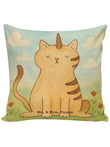 Mr. & Mrs. Panda Kissen 40x40 Einhorn Katze Design ohne Spruch in Weiß