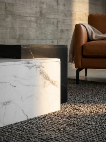 KADIMA DESIGN Couchtisch 120x60x40 cm Schwarz Sofatisch in Marmor-Optik