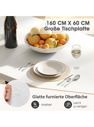 COSTWAY Esszimmertisch 160 x 60 cm in Weiß
