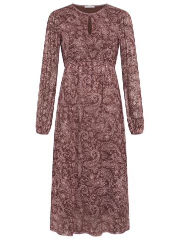 Tamaris Midikleid in braun-rosa gemustert