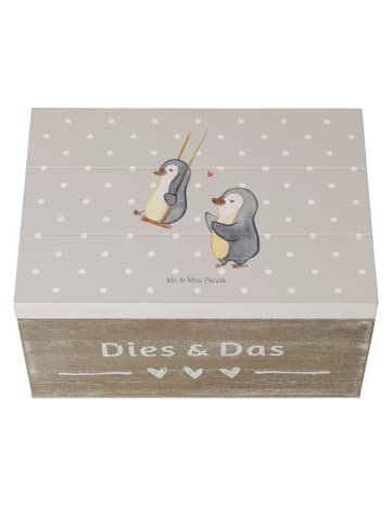 Mr. & Mrs. Panda Holzkiste Pinguin Oma schaukeln ohne Spruch in Grau Pastell