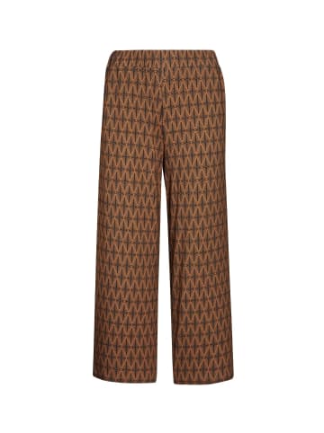 GOLDNER Attraktive Druckhose Louisa mit weichem Fall in schwarz / milchkaffee