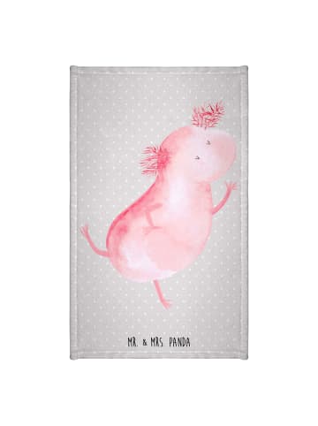 Mr. & Mrs. Panda Handtuch Axolotl Tanzen ohne Spruch in Grau Pastell