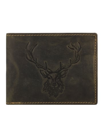 Greenburry Vintage Geldbörse Leder 13 cm in olive