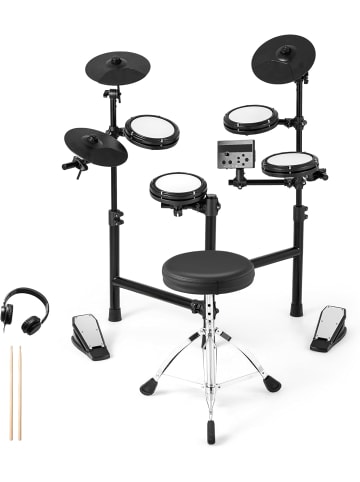 COSTWAY 7 tlg. E-Drum Sets faltbar in Schwarz