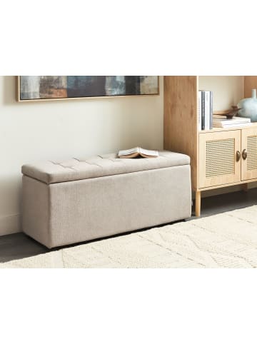 Beliani Ottomane OREM in Beige/Schwarz - (W) 100 x (H) 42 x (L) 40 cm