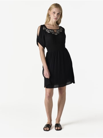 KOROSHI Kurzes Damenkleidung mit freiliegender Schulter in Schwarz