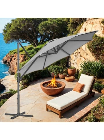 SONGMICS Sonnenschirm Sheld in Graphitgrau - (D)300 x (H)235 cm