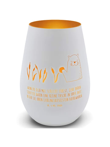 Mr. & Mrs. Panda Windlicht Otter Stein mit Spruch in Weiß