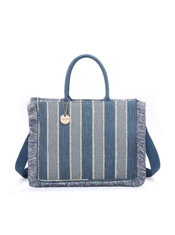 KASSANDRA Umhängetasche in BLUE AND TAUPE