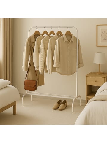 relaxdays Kleiderständer in Weiß - (B)110 x (H)150 x (T)40 cm
