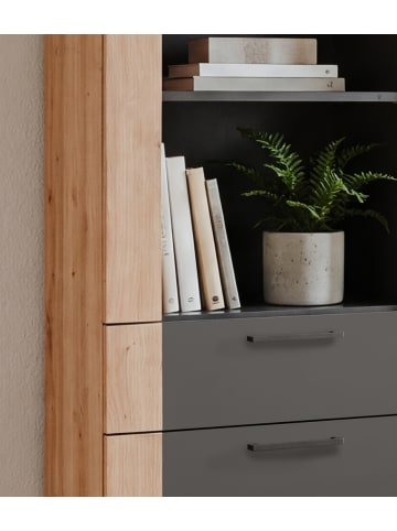 Furn.Design Highboard grau, Artisan Eiche 100 x 155 cm, Kommode mit viel Stauraum