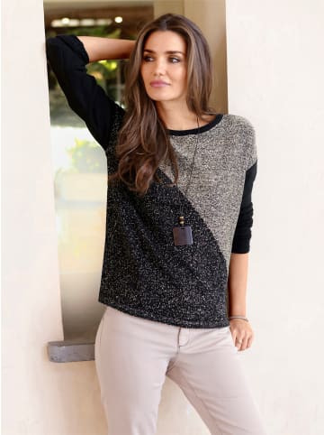 WITT WEIDEN Rundhals-Pullover in schwarz-metallicfarben