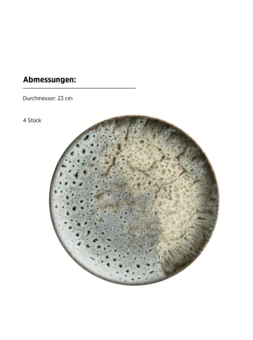 Mäser Dessertteller-Set, Steinzeug Carellia in Grau