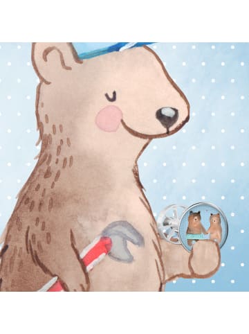 Mr. & Mrs. Panda Waschbecken Abfluss Bär Freundin ohne Spruch in Blau Pastell