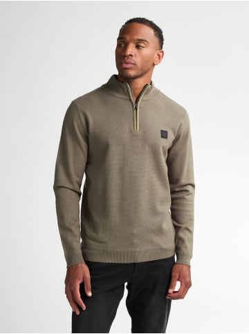 Petrol Industries Pull Zippé Demi-Zip en Maille Helena in Grün