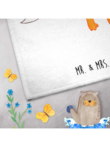 Mr. & Mrs. Panda Handtuch Fuchs Blumen ohne Spruch in Weiß
