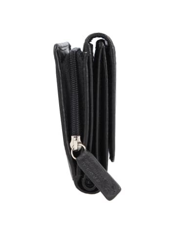 mano Donna Aurona Geldbörse RFID Leder 14,5 cm in schwarz