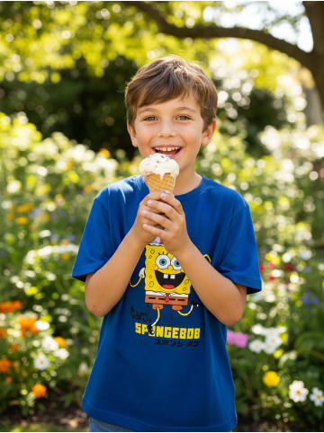 SpongeBob Spongebob Schwammkopf T-Shirt Gary Shirt Oberteil kurzärmlig in blau