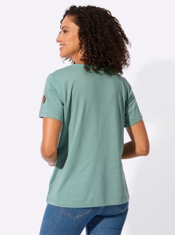 WITT WEIDEN Rundhals-Shirt in jade-blaugrün-bedruckt